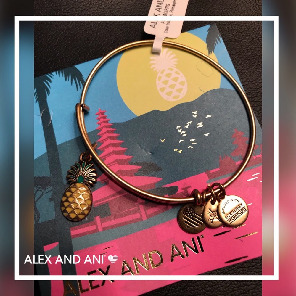 🆕Alex&Ani ColorInfusion Pineapple Charm Bracelet